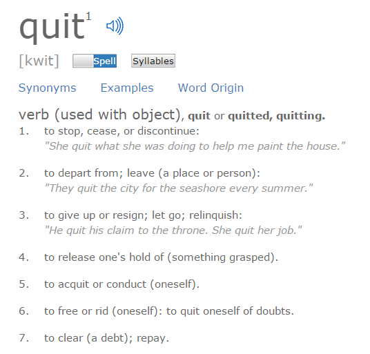 quit definition
