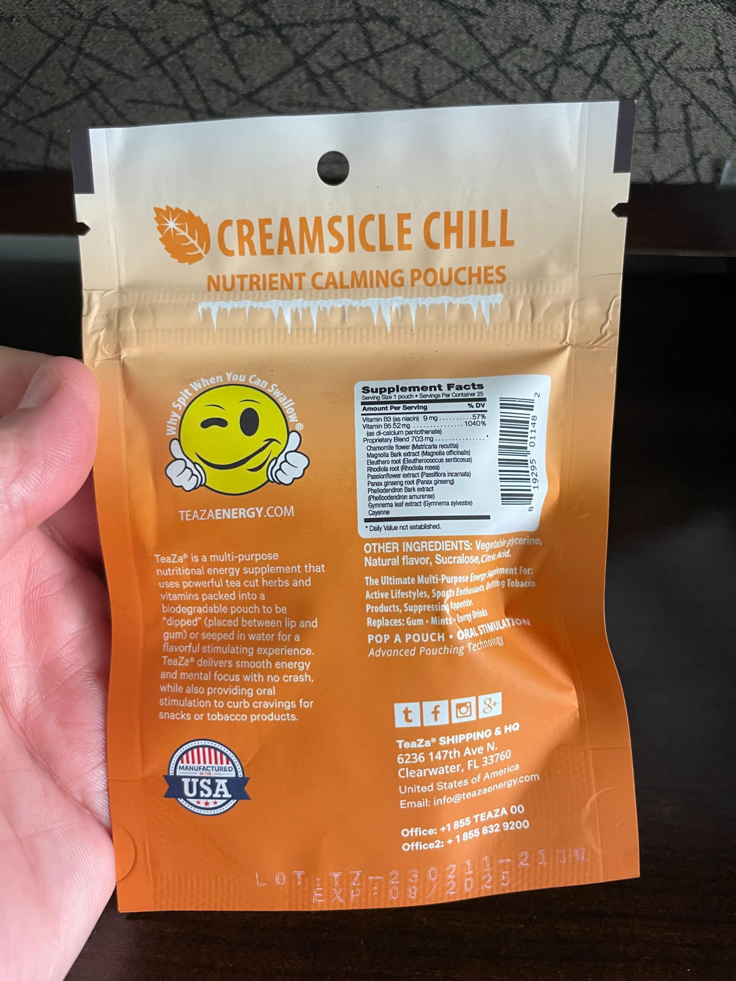 TeaZa Creamsicle Chill Pouches Review - KillTheCan.org